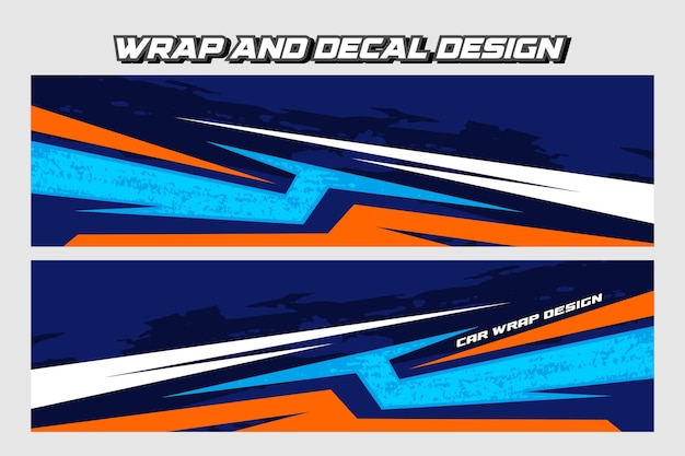 Diseño de librea de envoltura de automóviles de carreras Marca de automóvil de carreras con calcomanía de envoltación de carreras Vector EPS 10