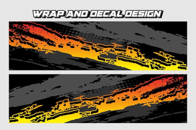 Diseño de librea de envoltura de automóviles de carreras Marca de automóvil de carreras con calcomanía de envoltación de carreras Vector EPS 10