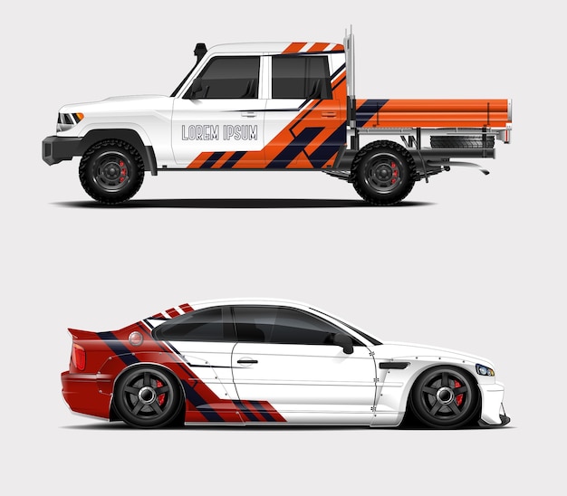 Diseño de librea de envoltura de automóviles deportivos