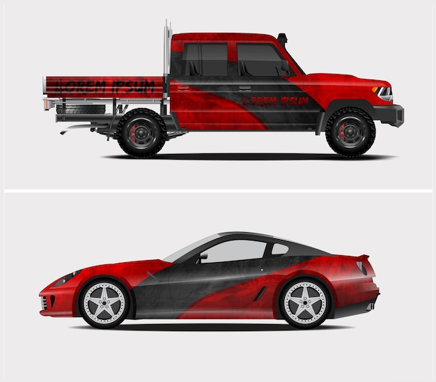 Diseño de librea de envoltura de automóviles deportivos