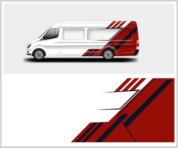 Diseño de librea Van Wrap. Diseño de envoltura listo para imprimir