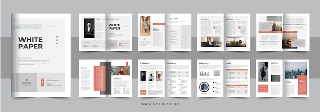 Diseño del libro blanco o del folleto del informe del libro blanco