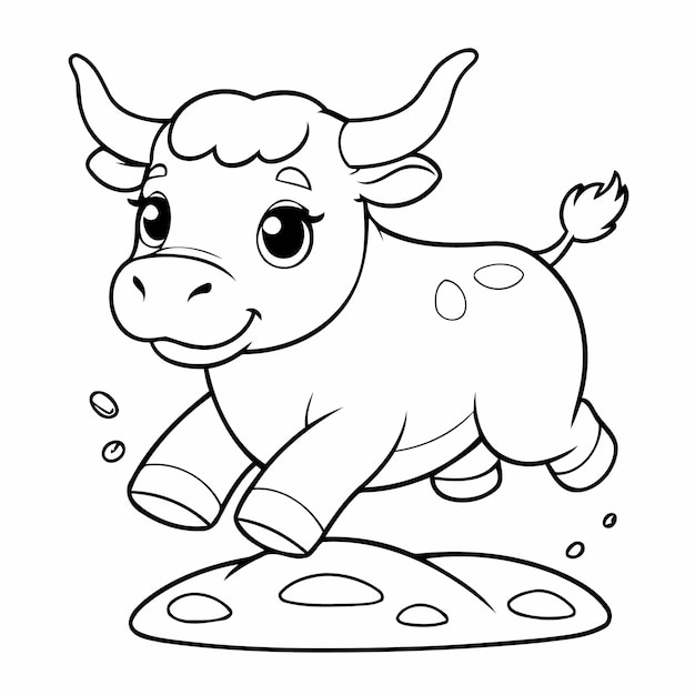 Vector el diseño del libro de colorear de bull