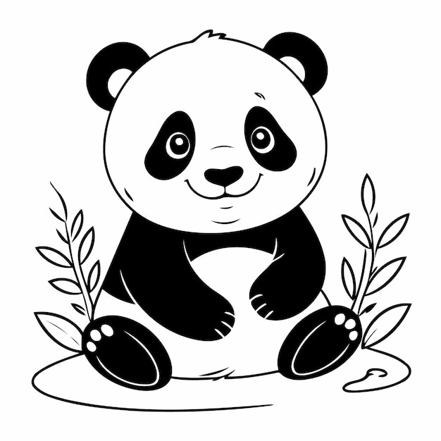 Diseño de libros para colorear de panda divertidos