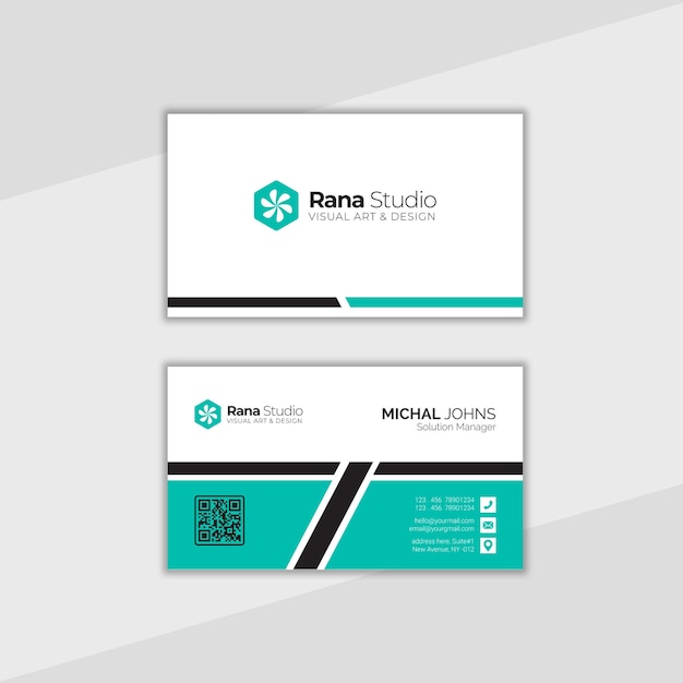 Diseño limpio y moderno de tarjetas de visita profesionales