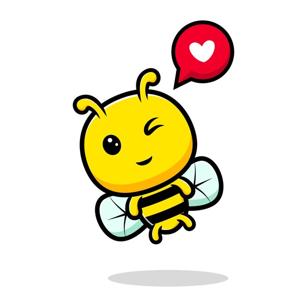 Diseño de linda abeja sintiéndose feliz.