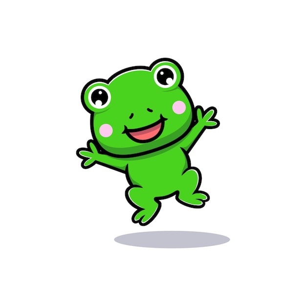 Diseño de linda rana saltando