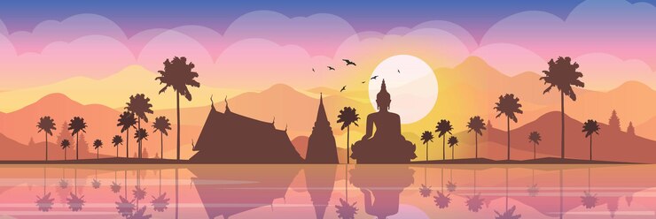 Vector diseño lindo y bonito de objetos interiores del templo diseño vectorial