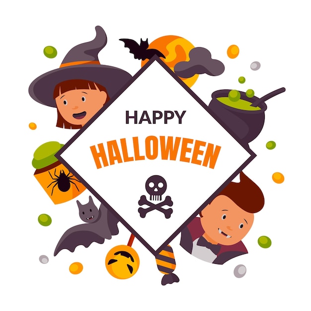 Diseño lindo colorido de halloween