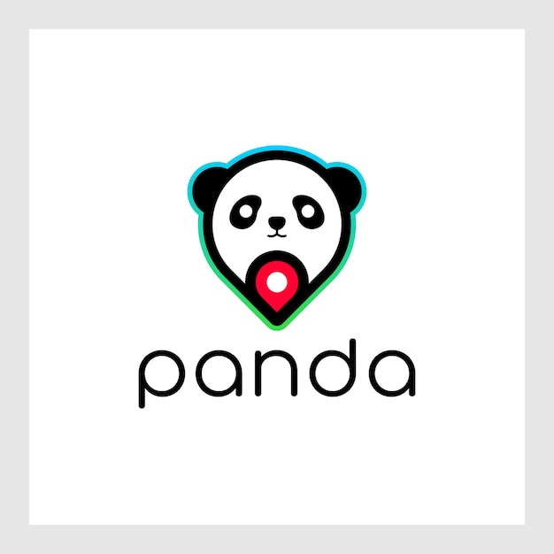 Diseño lindo del ejemplo del logotipo de la ubicación de panda