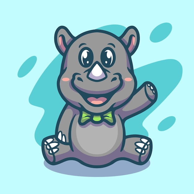Diseño lindo del ejemplo de la mascota del rinoceronte