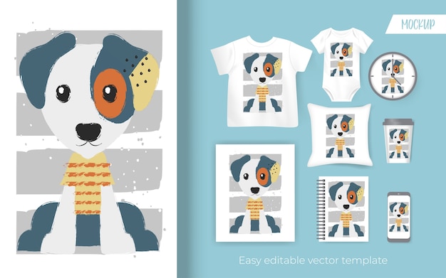 Vector diseño lindo del ejemplo del perrito