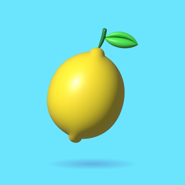 Diseño lindo del ejemplo del vector del icono 3d de la fruta del limón