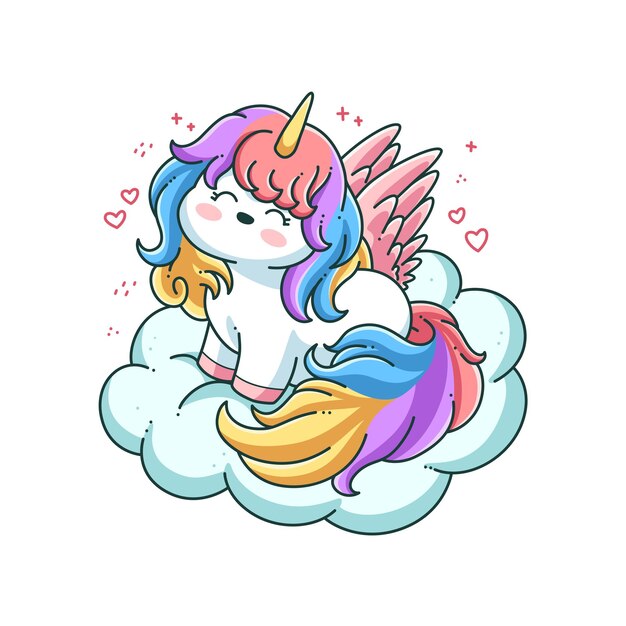 Diseño lindo del ejemplo del vector del unicornio