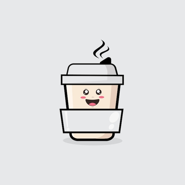 Diseño lindo del icono del café con leche