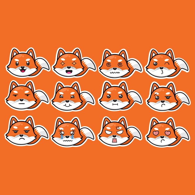 Vector diseño lindo del icono de fox
