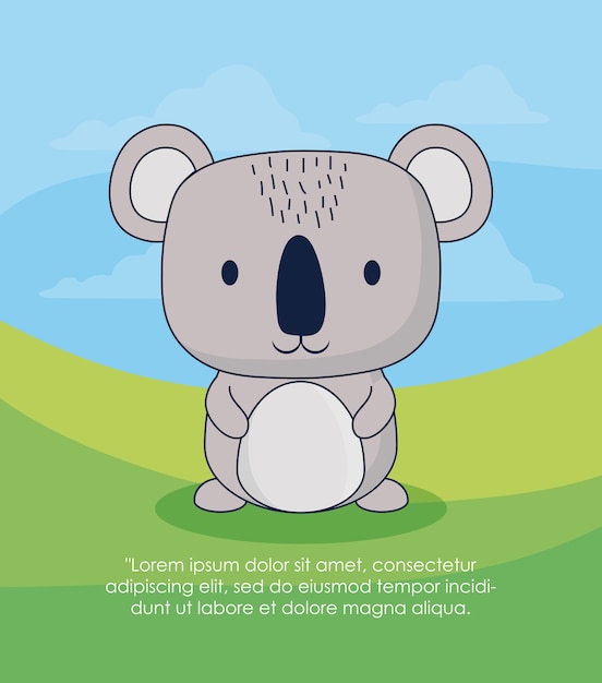 Diseño de lindo icono de koala