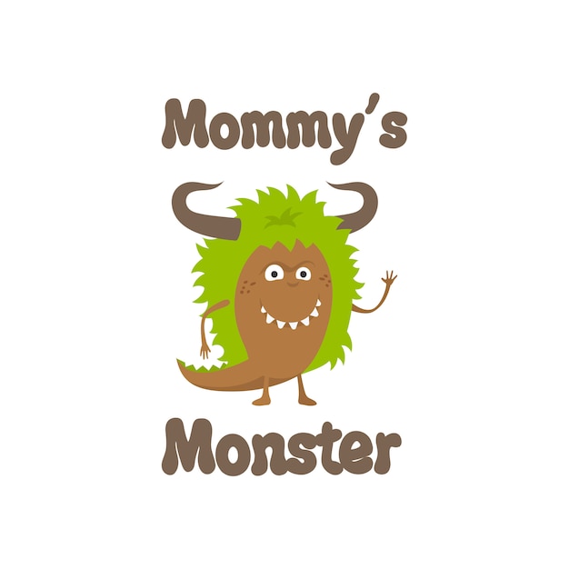 Diseño lindo de la impresión del monstruo de mommys