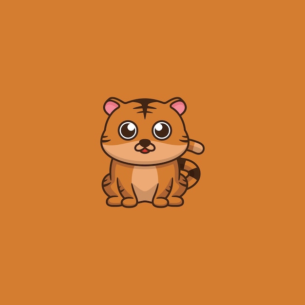 Diseño lindo del logotipo de la mascota del tigre del bebé