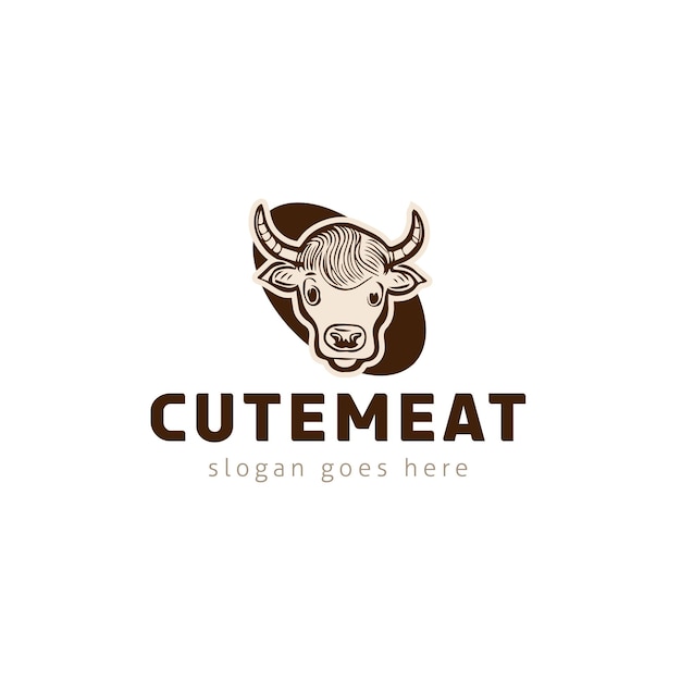 Diseño lindo del logotipo del vector de la carne