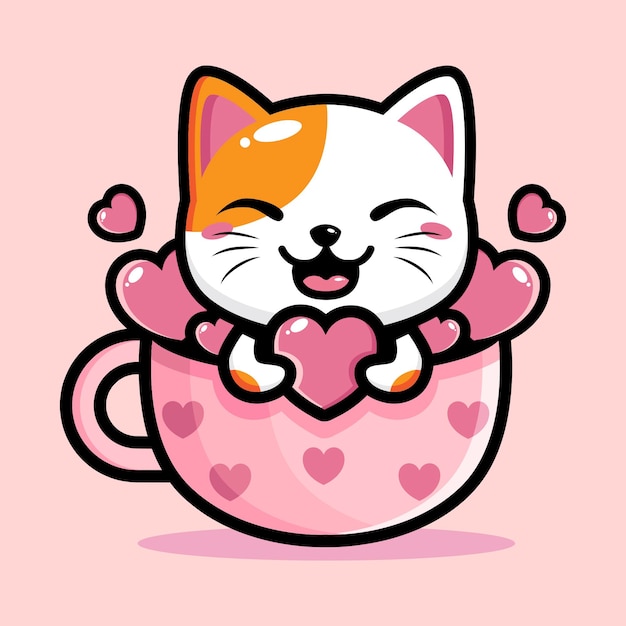 diseño lindo de la mascota del gato