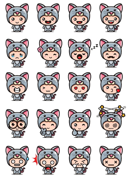 diseño lindo de la mascota del ratón