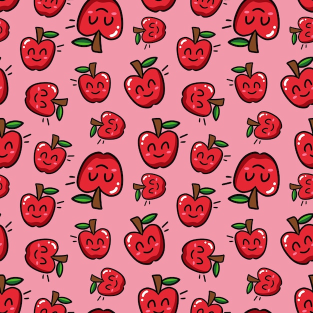 Diseño lindo del modelo inconsútil de la fruta de Apple