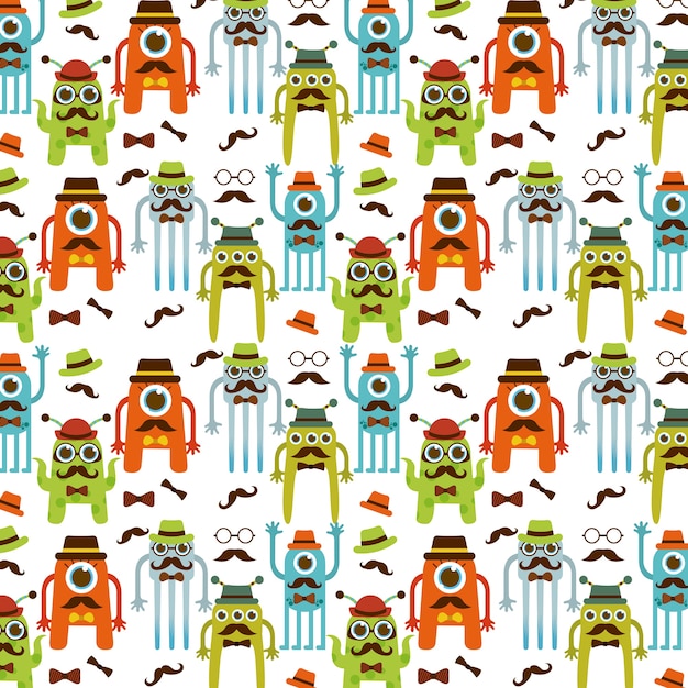 diseño lindo monstruo, gráfico de vector ilustración eps10