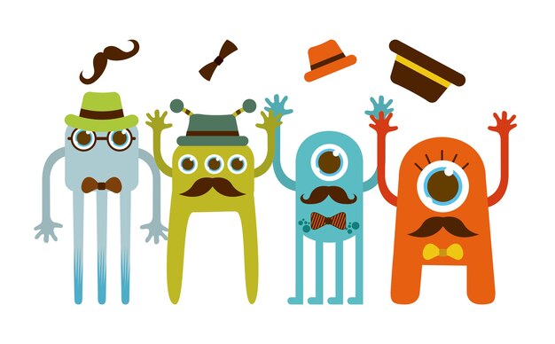 diseño lindo monstruo, gráfico de vector ilustración eps10