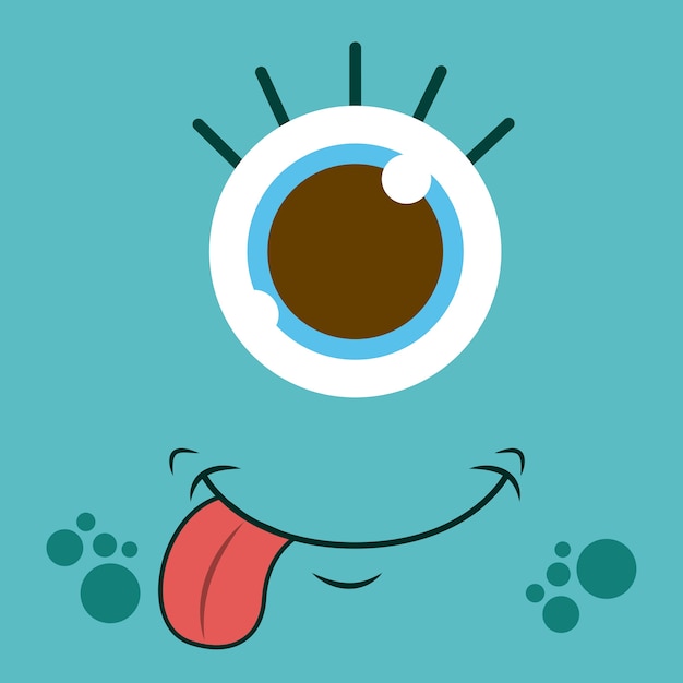 diseño lindo monstruo, gráfico de vector ilustración eps10
