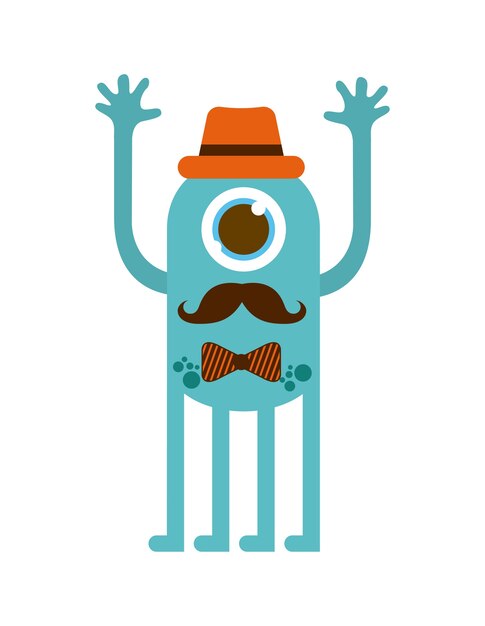 diseño lindo monstruo, gráfico de vector ilustración eps10