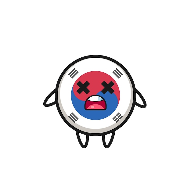 El diseño lindo del personaje de la mascota de la bandera muerta de corea del sur