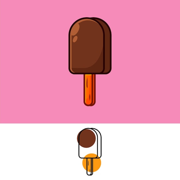 Vector diseño lindo simple del ejemplo plano del helado