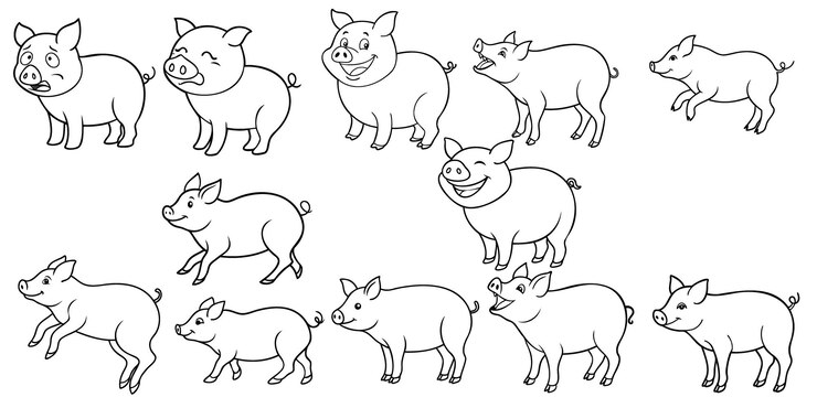 Vector diseño de línea animal diseño vectorial