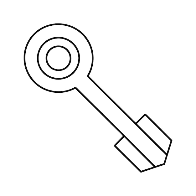 diseño de línea clave ilustración vectorial de silueta clave