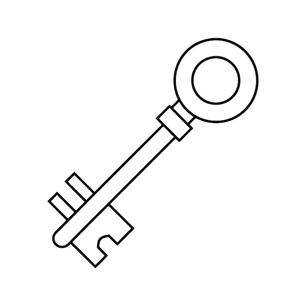 diseño de línea clave ilustración vectorial de silueta clave