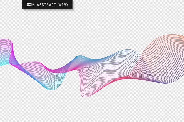 Diseño de línea colorida abstracta de fondo de elemento de arte de patrón ondulado.