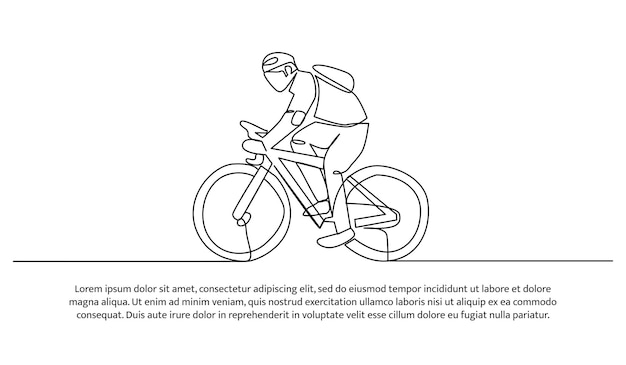 Diseño de la línea continua de ciclismo en la carretera