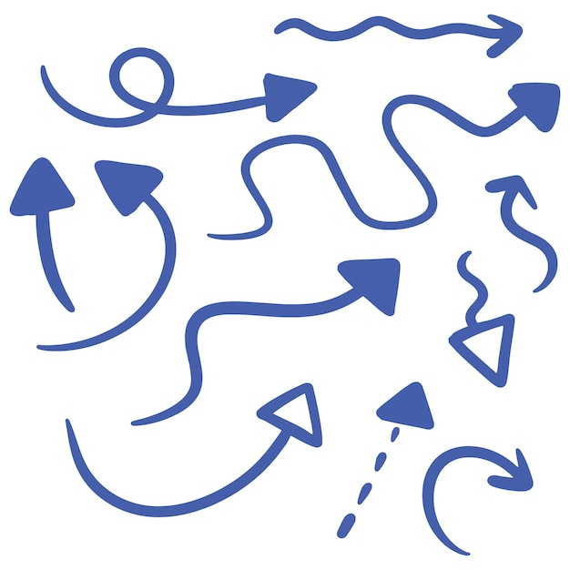 diseño de línea de flecha dibujada a mano