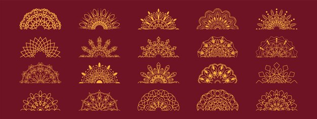 diseño de la línea de flores del mandala