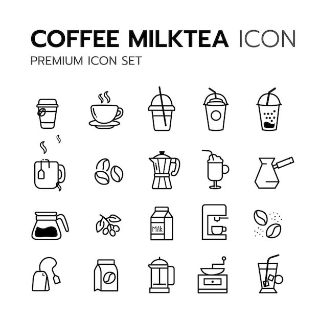 Diseño de la línea de icono de café