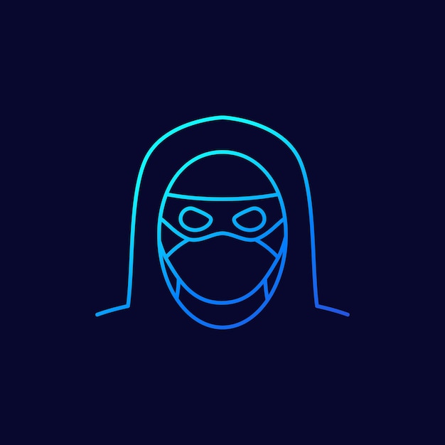 Vector diseño de línea de icono de criminal o ladrón
