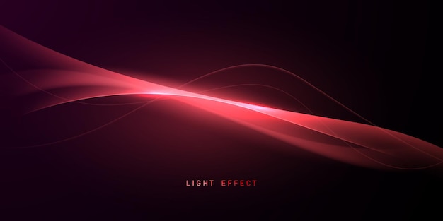 Diseño de línea de luz de neón rojo borroso ilustración vectorial abstracta moderna