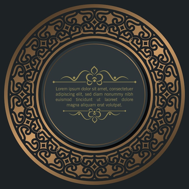 Diseño de línea de marco de ornamento de caligrafía de lujo
