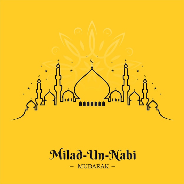 Diseño de línea de mezquita para milad un nabi