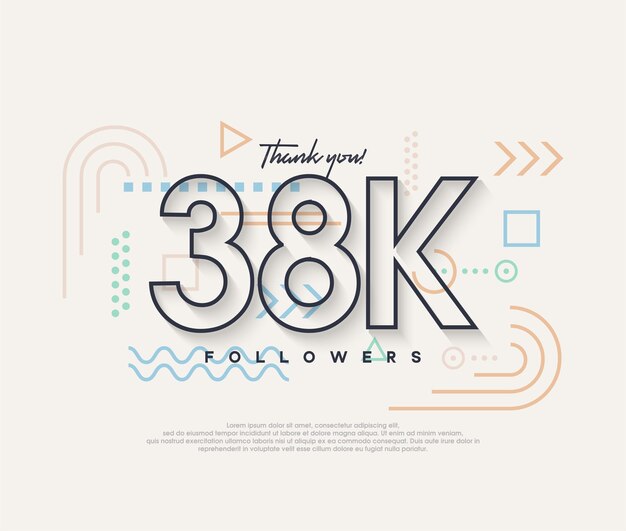 Diseño de línea muchas gracias a 38k seguidores