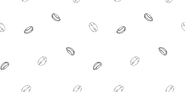 Diseño lineal de café Gráfico abstracto Grano de taza Contorno vectorial Patrón dorado en fondo negro Fondo artístico para cafetería
