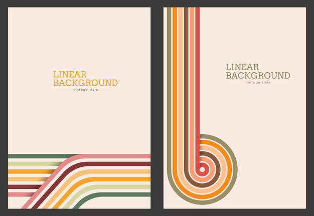Diseño lineal en estilo vintage Fondo abstracto con líneas de colores paralelas
