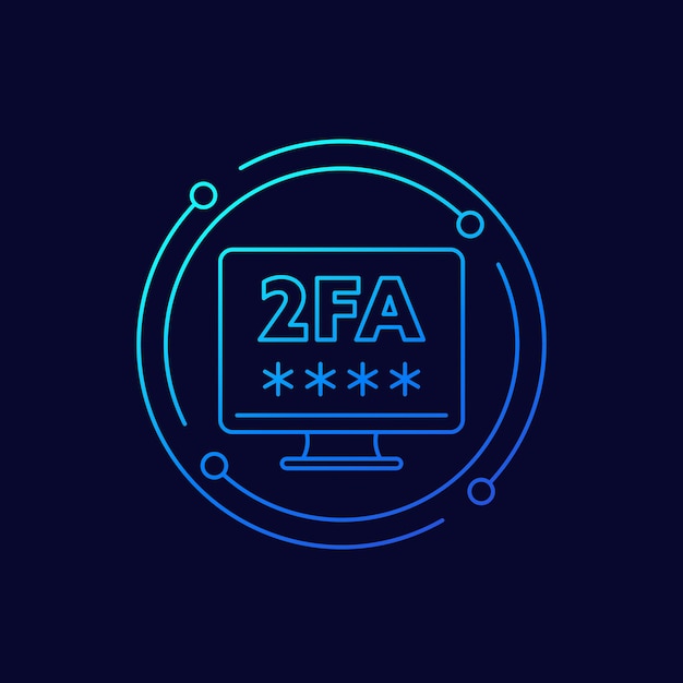 diseño lineal del icono de autenticación de dos factores