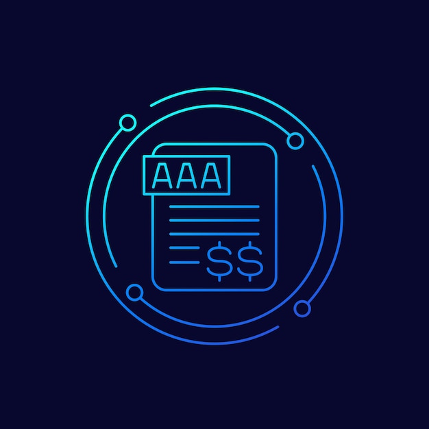 diseño lineal del icono de calificación crediticia